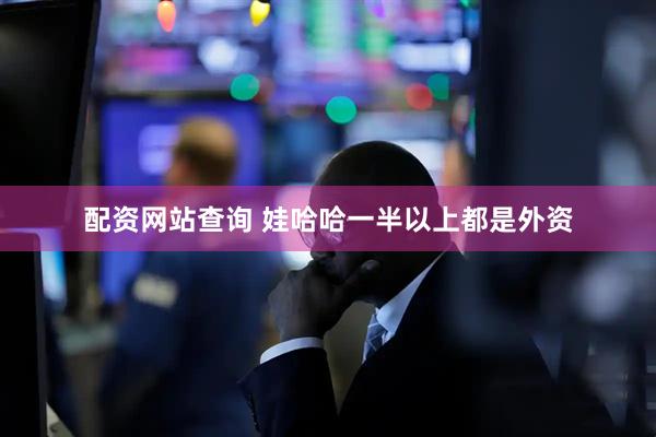 配资网站查询 娃哈哈一半以上都是外资